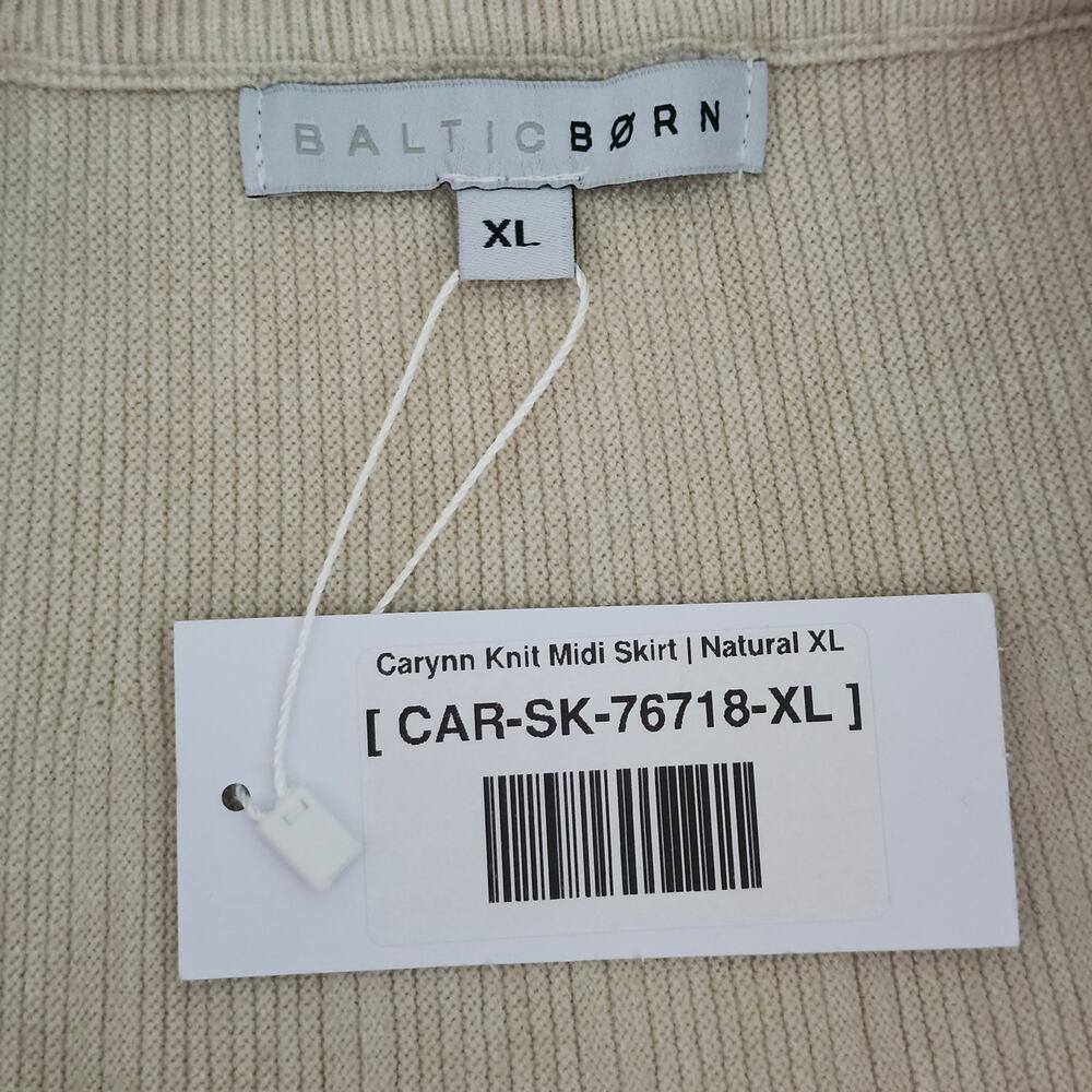 BalticBorn Carynn Knit Midi Skirt Natural Size XL - Picture 4 of 10